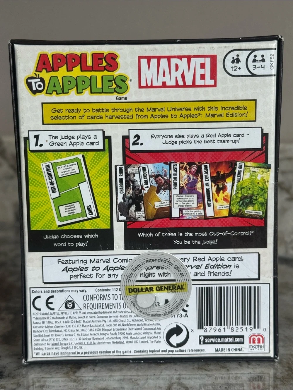 Marvel Apples to Apples Game - Red, Green, Yellow, Black